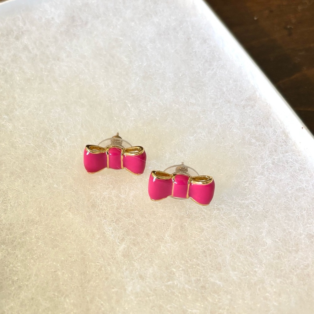 Kate Spade Take a Bow Pink Stud Earrings